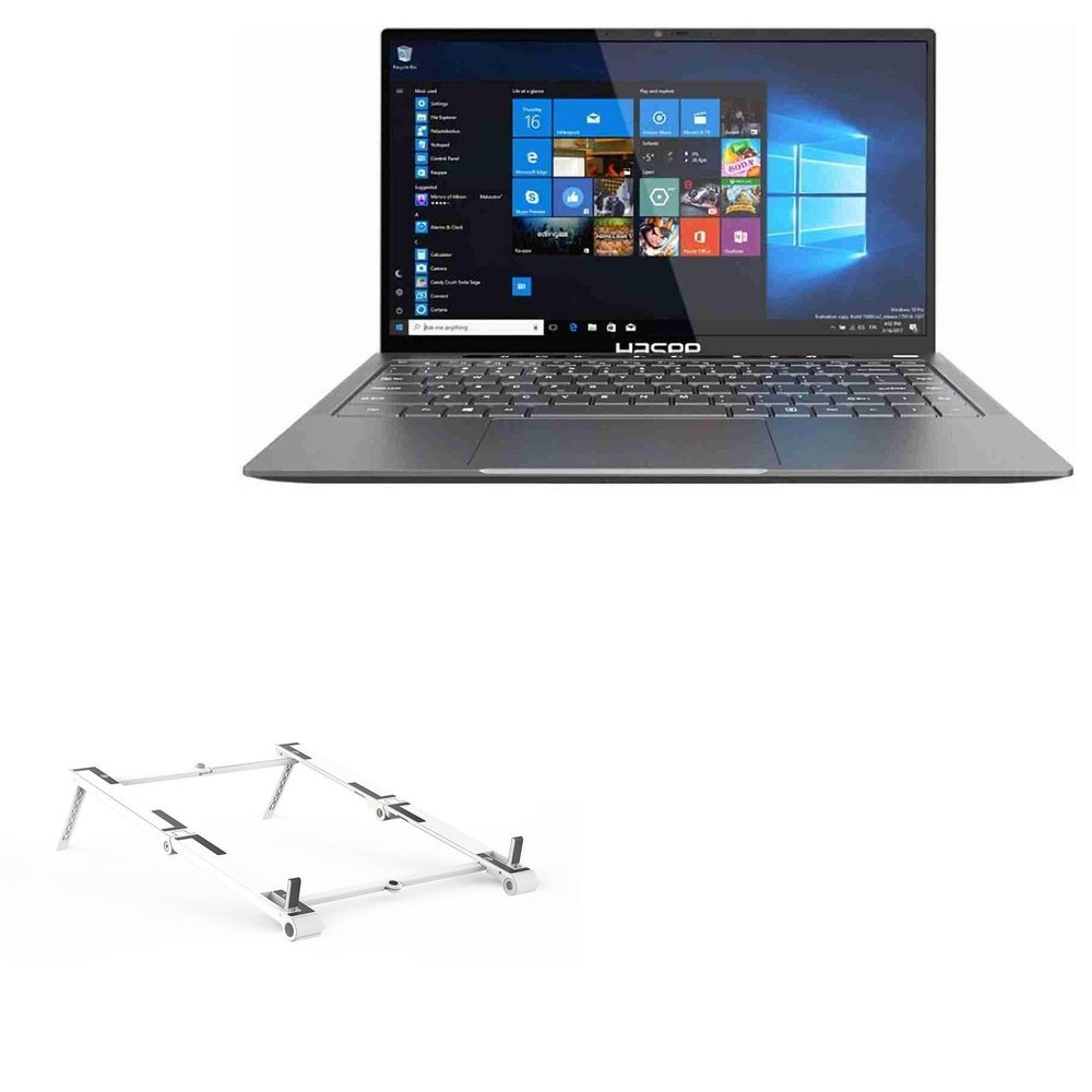 BoxWave Stand and Mount Compatible with Hasee X4-2020G1 (14 in) - Pocket Aluminum Stand 3-in-1, Portable Multi Angle Viewing Riser - Metallic Silver