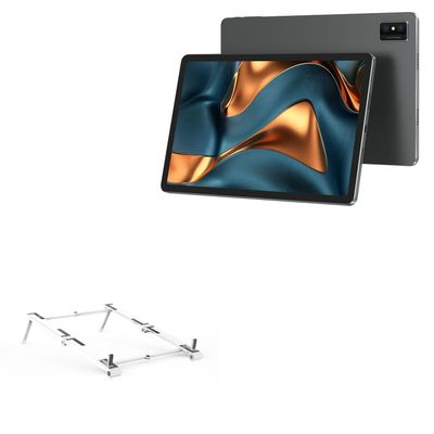 BoxWave Stand and Mount Compatible with Vastking Kingpad S20 (14.1 in) - Pocket Aluminum Stand 3-in-1, Portable Multi Angle Viewing Riser - Metallic Silver