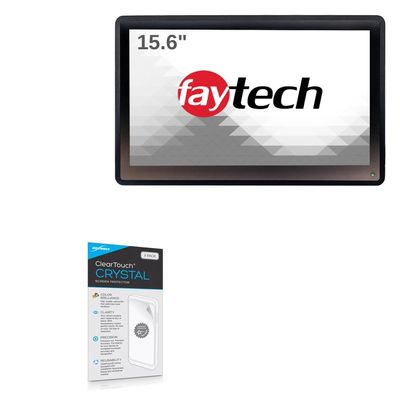 BoxWave Screen Protector Compatible with FayTech FT156TMCAPOB (15.6 in) - ClearTouch Crystal (2-Pack), HD Film Skin - Shields from Scratches