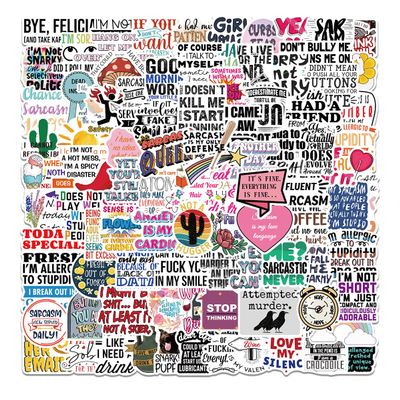 100 Sarcastic Stickers - Funny Quote Stickers for Adults - Offense-Free, Suitable for Water Bottle, Laptop, Phone, Hard Hat, Bumper & More - Funny Gifts for Adults