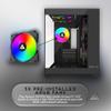 Apevia Prism-BK Prism Micro-ATX Gaming PC Cube Case w/ 5X 120mm ARGB Fans, 366 RGB Modes, Dual Tempered Glass Panels, 240mm Radiator Support, 1X USB3.0, 2X USB 2.0, HD Audio Port, Black view 3