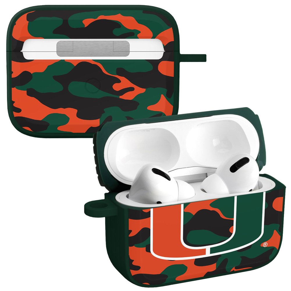 Affinity Bands Miami Hurricanes HDX Case Cover Compatible with Apple AirPods Pro 1 & 2 (Camo)