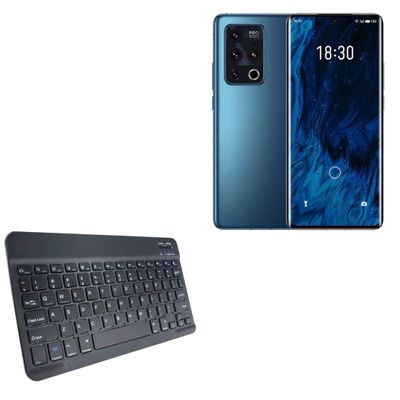 BoxWave Keyboard Compatible with Meizu 18s Pro - SlimKeys Bluetooth Keyboard, Portable Thin with Chiclet-Style Keys - Jet Black