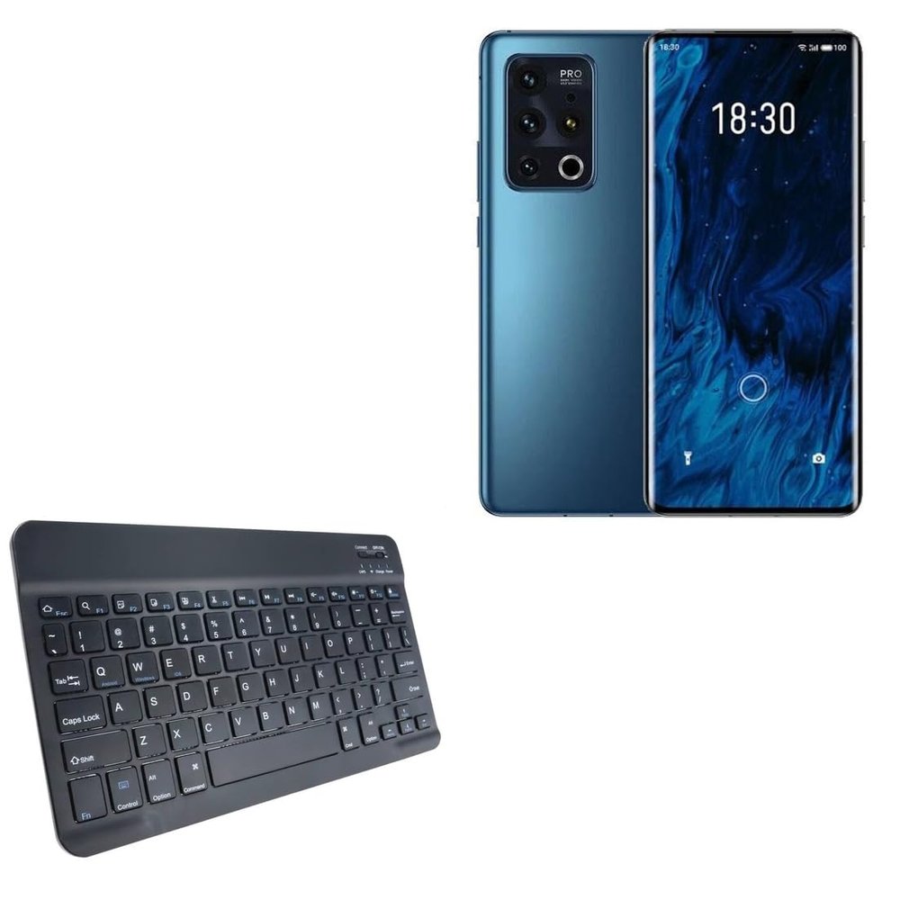BoxWave Keyboard Compatible with Meizu 18s Pro - SlimKeys Bluetooth Keyboard, Portable Thin with Chiclet-Style Keys - Jet Black