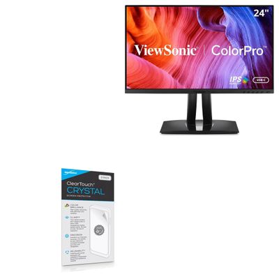 BoxWave Screen Protector Compatible with Viewsonic ColorPro 24" (VP2456) - ClearTouch Crystal (2-Pack), HD Film Skin - Shields from Scratches
