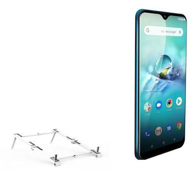 BoxWave Stand and Mount Compatible with Allview Soul X7 Style - Pocket Aluminum Stand 3-in-1, Portable Multi Angle Viewing Riser - Metallic Silver