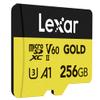 Lexar 256GB Professional Gold Micro SD Card, UHS-II, C10, U3, V60, A1, Full HD, 4K, Up to 280/180 MB/s microSDXC Memory Card, for Drones, Action Cameras, Portable Gaming Devices (LMSGOLD256G-BNNNG) view 4