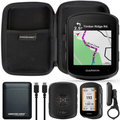 Garmin Edge 540 Compact GPS Cycling Handheld Computer w/Naviation and Signature Series Power Bundle