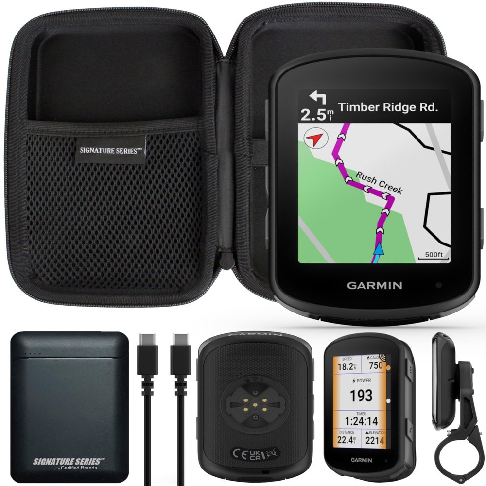 Garmin Edge 540 Compact GPS Cycling Handheld Computer w/Naviation and Signature Series Power Bundle