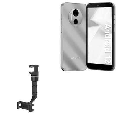 BoxWave Car Mount Compatible with Doogee X97 - Rearview Mirror Car Mount, Rear View Mirror Adjustable GPS Car Mount - Jet Black