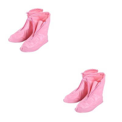 BESPORTBLE 2pcs Reusable Non- Shoe Covers for Boys and Girls Lightweight Rainproof PVC Overshoes for Outdoor Activities XL