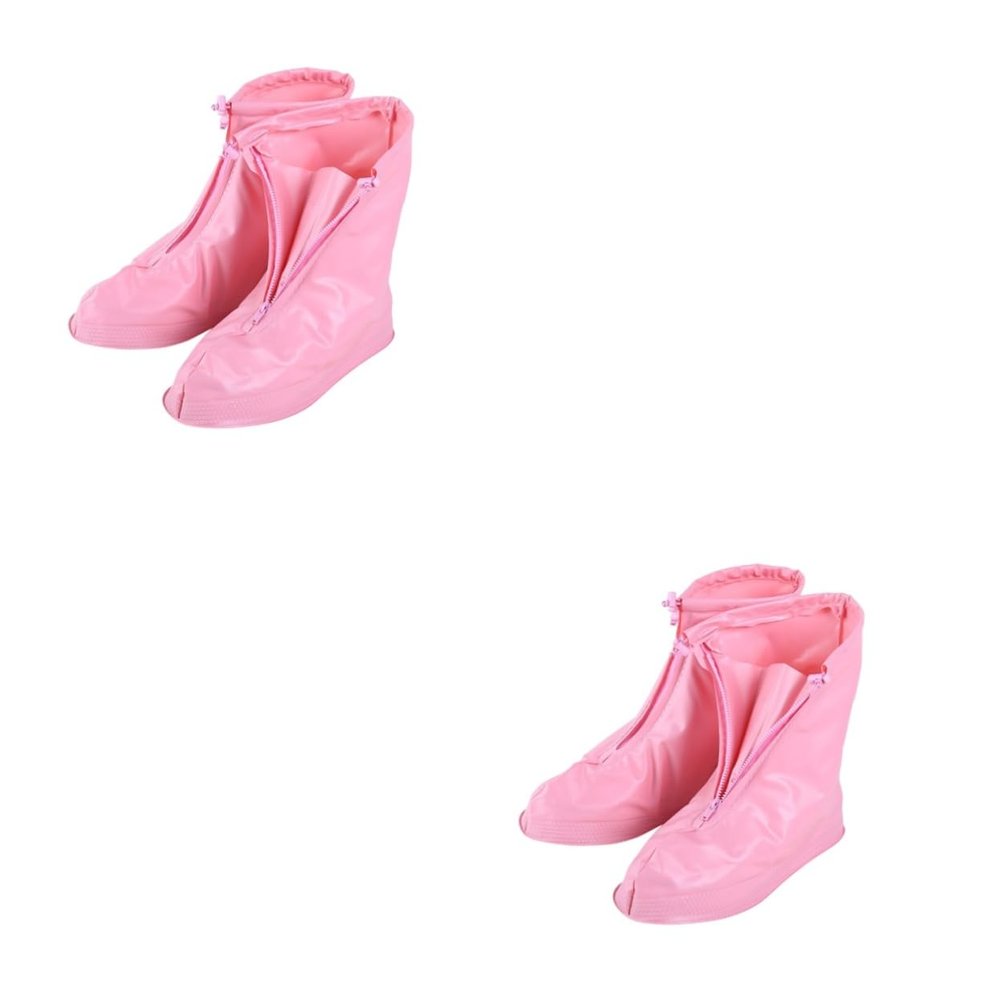 BESPORTBLE 2pcs Reusable Non- Shoe Covers for Boys and Girls Lightweight Rainproof PVC Overshoes for Outdoor Activities XL