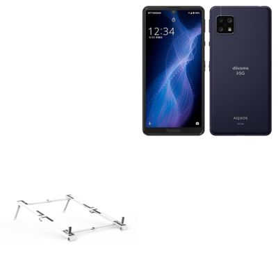 BoxWave Stand and Mount Compatible with Sharp Aquos sense5G - Pocket Aluminum Stand 3-in-1, Portable Multi Angle Viewing Riser - Metallic Silver