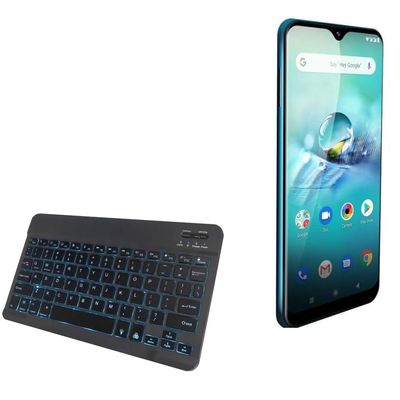 BoxWave Keyboard Compatible with Allview Soul X7 Style - SlimKeys Bluetooth Keyboard - with Backlight, Portable Slim LED 7 Colors - Jet Black