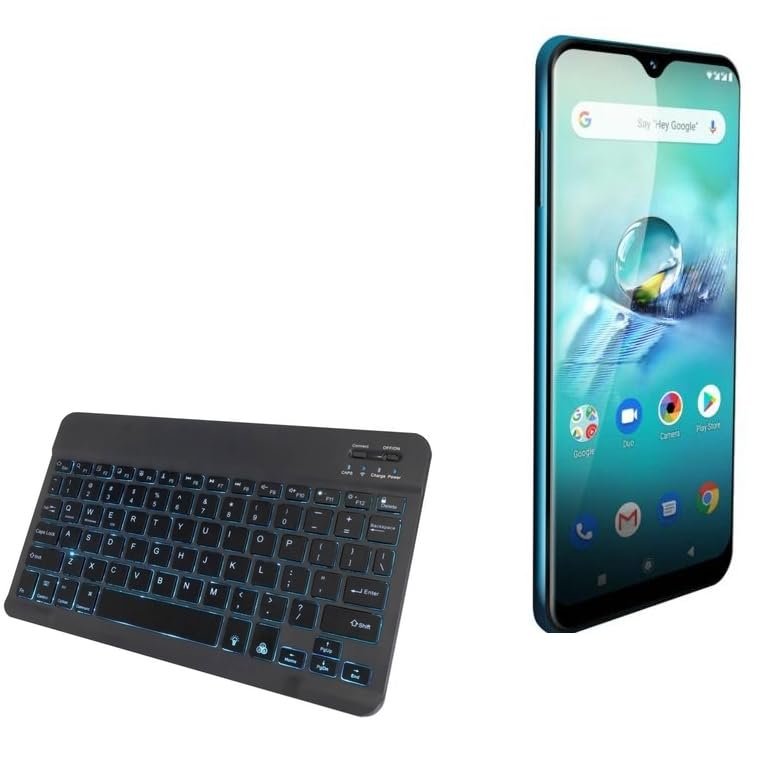 BoxWave Keyboard Compatible with Allview Soul X7 Style - SlimKeys Bluetooth Keyboard - with Backlight, Portable Slim LED 7 Colors - Jet Black