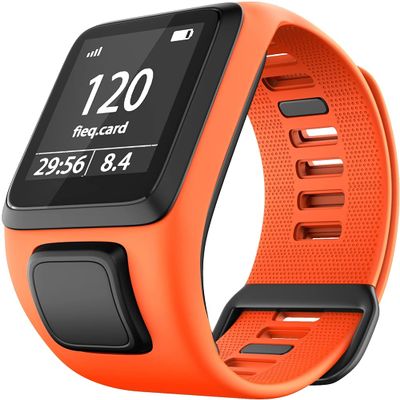 Chainfo compatible with Tomtom Spark Watch Band, Waterproof Soft Silicone Replacement Strap for All Seasons NO231017 (Orange)