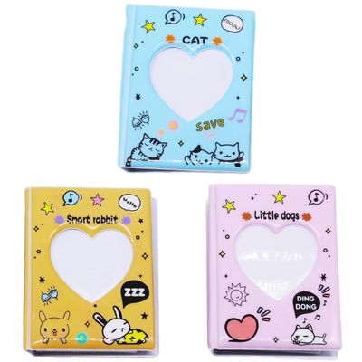 Halyuhn Photocard Binder Album,2x3 Mini Photo Album, suitable for Fujifilm Instax Mini Camera, Polaroid Snap and Social Matic Instant Cameras, Heart Hollow Cover Design, 32 Pockets, 3Pack