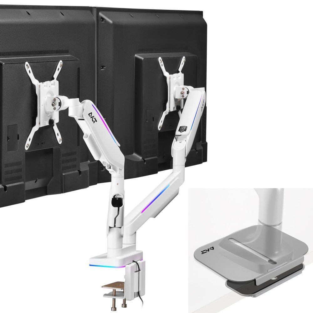 AVLT Dual RGB Monitor Arm and Reinforcement Plate