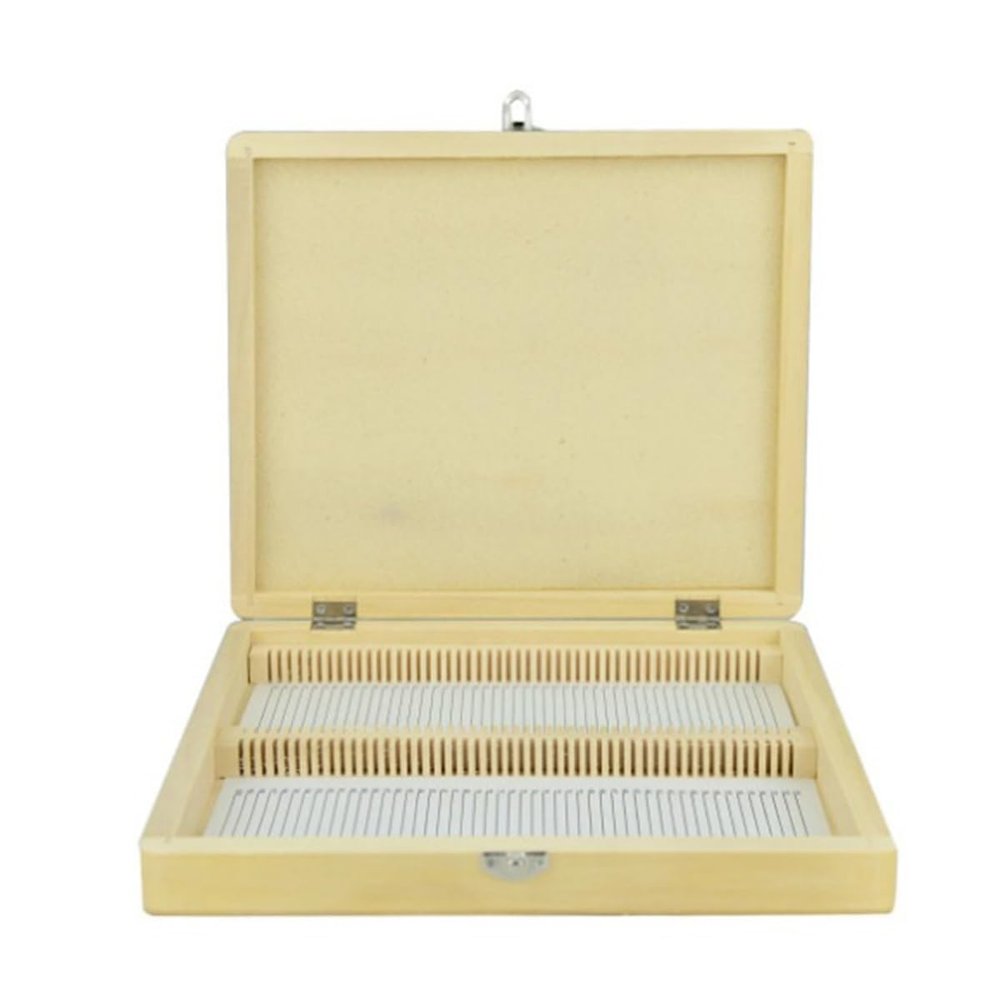 Microscope Accessories Kit 25/50/100pcs Microscope Slides Box Portable Rectangle Holder Case Microscope Slides (Color : 100PCS)