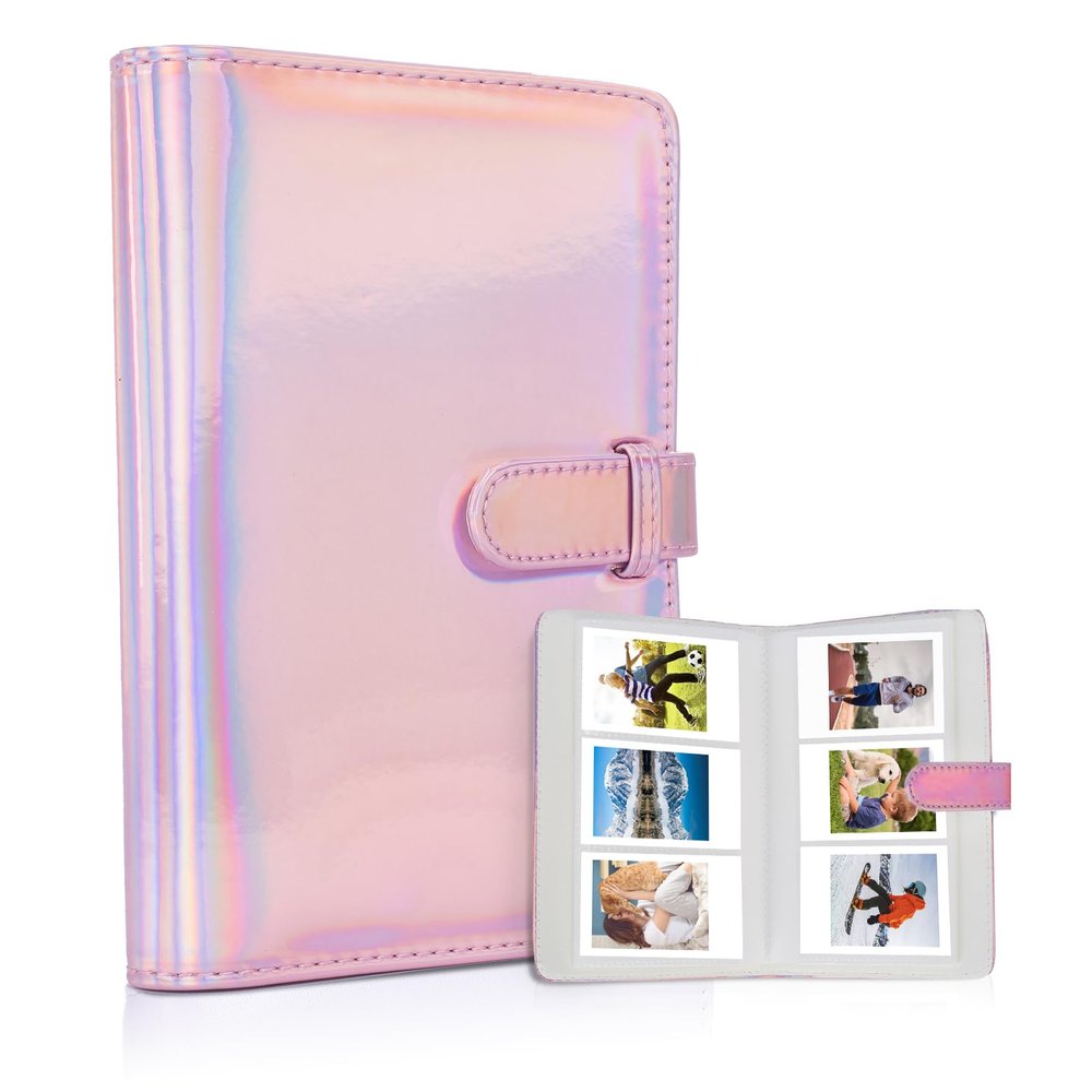 Riosin 108 Pockets Mini Album Compatible with Fujifilm Instax Mini film, Suitable for Instax Mini 12/11/7+/9/Evo/Link 2,2x3"Photo Album for Canon Ivy 2 Printer Kpop Photocard(Magic Pink)