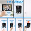 Video Door Phone Apartment Intercom,2 Units 7 Inch Touch Monitor with Wired 1080P Doorbell System,Supporting Fingerprint,RFID Card,Password Motion Detecting for Home,Tuya 32G view 3