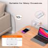 10FT Surge Protector Power Strip, Flat Extension Cord with 2 USB C, Flat Plug Power Strip, 4 Widely Outlets and 4 USB Charging Ports, Outlet Extender, 900 Joules, for Home Office Dorm Room Essentials view 3