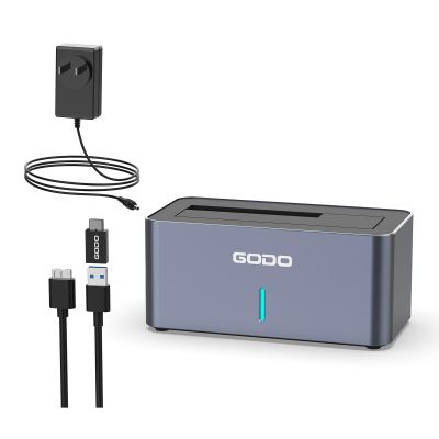 GODO SAS/SATA Hard Drive Docking Station Adapter, 2.5/3.5 inch USB 3.0 External SAS Enclosure, HDD SSD Converter with 12V/2.5A Power Adapter 20TB 10Gbps Tool Free