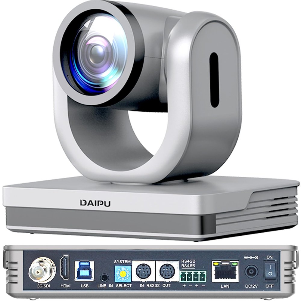 DAIPU PTZ Camera 20X Optical Zoom 60fps HDMI USB SDI LAN PoE AI Auto Tracking PTZ Conference Camera for Church Live Streaming Video Conference Event Education Broadcast with Youtube Facebook Live Zoom