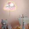 Aurelema Elephant Night Light Wall Lamp Sleeping Nursery Lighting Cute Floating Battery Operated Hanging Lamp for Baby Boys Girls Bedroom Room Nursery Wall Decorations view 1