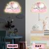 Aurelema Elephant Night Light Wall Lamp Sleeping Nursery Lighting Cute Floating Battery Operated Hanging Lamp for Baby Boys Girls Bedroom Room Nursery Wall Decorations view 2