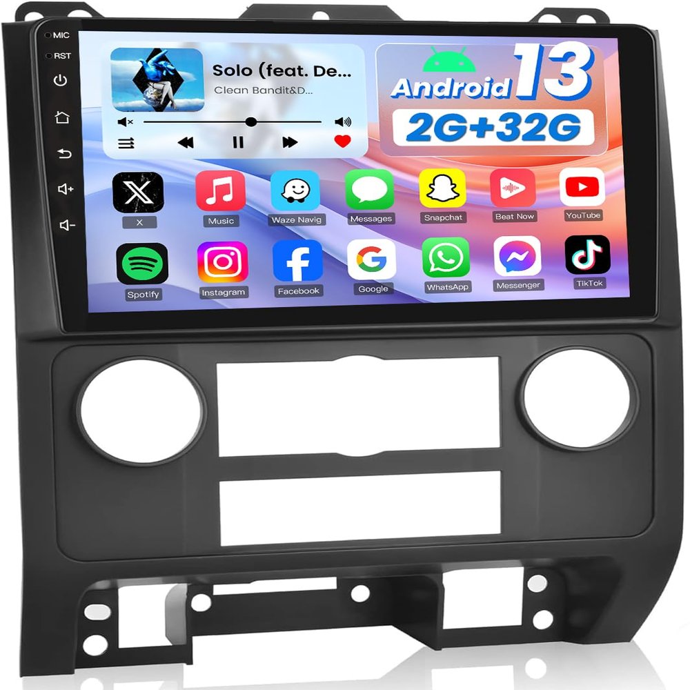 5GWiFi Android 12 Car Radio Stereo for Ford Escape 2008-2012 with CarPlay & Android Auto, 9 Inch 1280 * 800 Touchscreen Support BT5.0 GPS DSP FM SWC+Camera