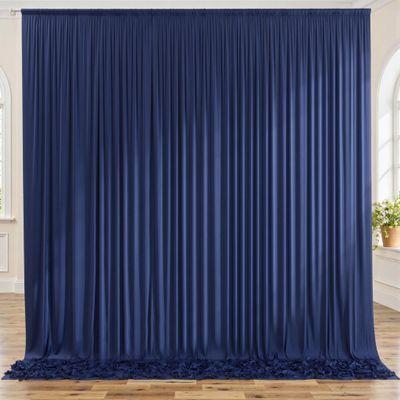 10ft x 8ft Wrinkle Free Navy Blue Backdrop Curtains for Parties, Thick Fabric Photo Backdrop Drapes for Weddings Photography Birthday Party Backgrpund Decor