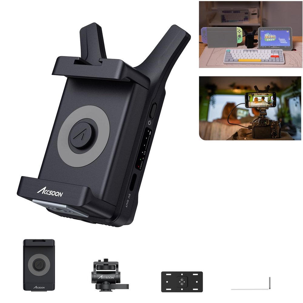 ACCSOON CineView Nano Wireless Video Transmitter 1080p 60fps 0.06s Latency 500ft Range up to 4 Devices Monitoring