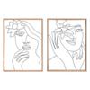 Home ESPRIT Canvas Scandinavian Woman 60 x 2.5 x 80 cm (2 Units) view 1