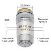 Microscope Accessories Kit 4X 10X 20X 40X 60X 100X Achromatic Objective Lens 195 Mm Conjugate Distance for Biological Microscope 160/0.17 Microscope Slides (Color : 100X) view 3