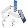 MOUNT PRO Dual Monitor Mount Fits 13 to 32 Inch Screen, Height Adjustable Monitor Stand for 2 Monitors, Full Motion Display Arm Holds up to 17. 6lbs Each, Computer Desk VESA Mount, White view 1