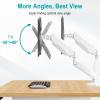 MOUNT PRO Dual Monitor Mount Fits 13 to 32 Inch Screen, Height Adjustable Monitor Stand for 2 Monitors, Full Motion Display Arm Holds up to 17. 6lbs Each, Computer Desk VESA Mount, White view 3