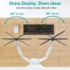 MOUNT PRO Dual Monitor Mount Fits 13 to 32 Inch Screen, Height Adjustable Monitor Stand for 2 Monitors, Full Motion Display Arm Holds up to 17. 6lbs Each, Computer Desk VESA Mount, White view 4