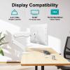 MOUNT PRO Single Monitor Desk Mount - Articulating Gas Spring Arm, Removable VESA Mount for Computer Monitor Stand with Clamp and Grommet Base Fits 13 to 32 Inch Screen, VESA 75x75, 100x100, White view 2