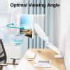 MOUNT PRO Single Monitor Desk Mount - Articulating Gas Spring Arm, Removable VESA Mount for Computer Monitor Stand with Clamp and Grommet Base Fits 13 to 32 Inch Screen, VESA 75x75, 100x100, White view 4