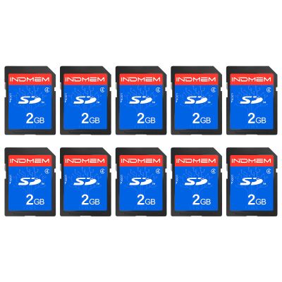 INDMEM 2GB SD Card, 10 Packs Class 4 2GB Flash Memory Card MLC Standard Secure Digital Cards Camera Card