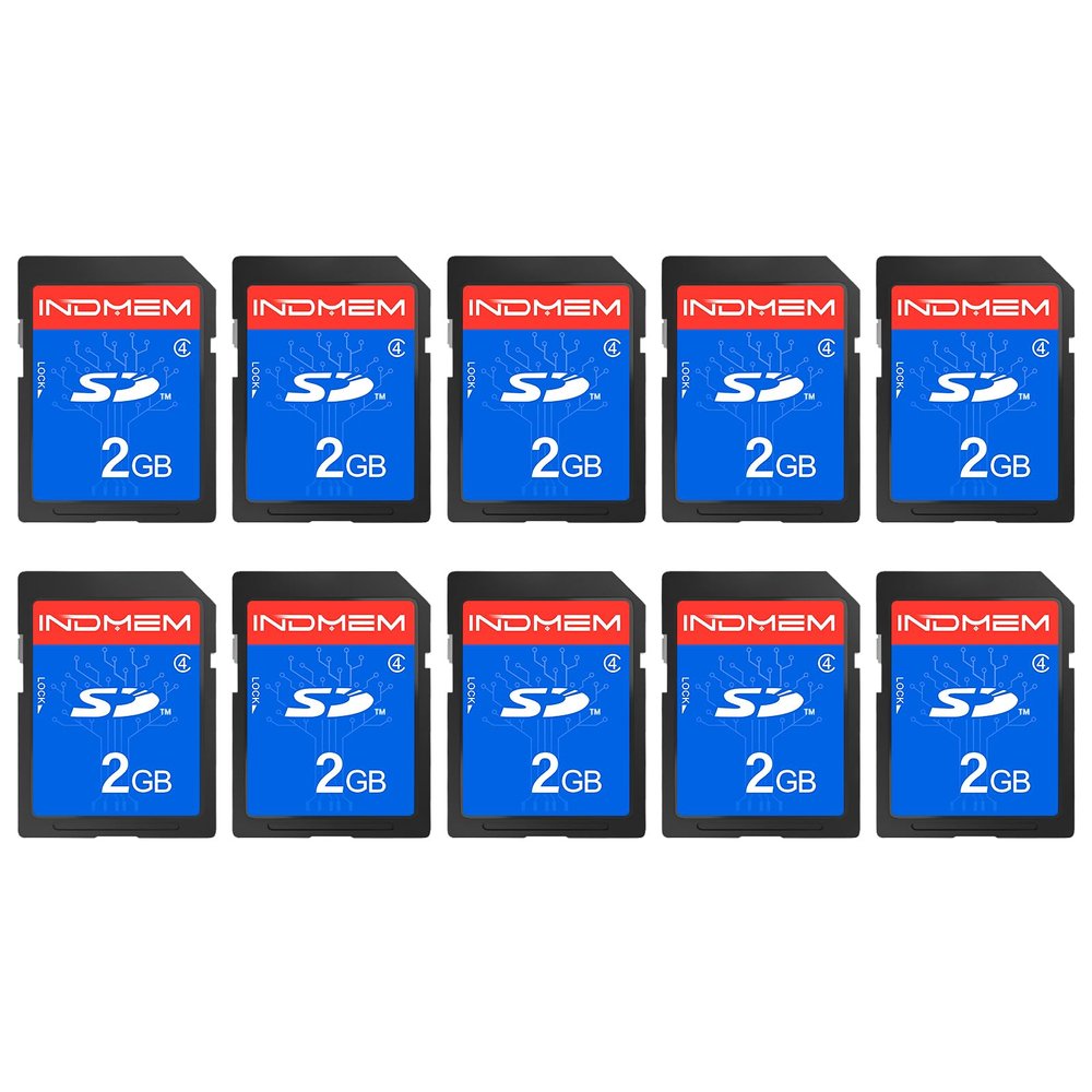 INDMEM 2GB SD Card, 10 Packs Class 4 2GB Flash Memory Card MLC Standard Secure Digital Cards Camera Card