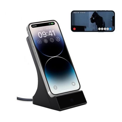 LIZVIE Wireless Charger for iPhone - 1080P HD Mini Smart Camera, WiFi Remote Viewing, Night Vision, Motion Detection