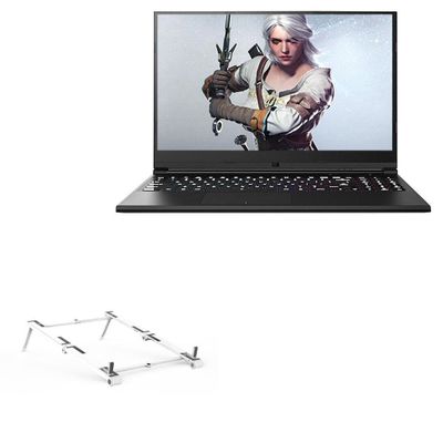 BoxWave Stand and Mount Compatible with Hasee Ares Z7-CT7GK - Pocket Aluminum Stand 3-in-1, Portable Multi Angle Viewing Riser - Metallic Silver