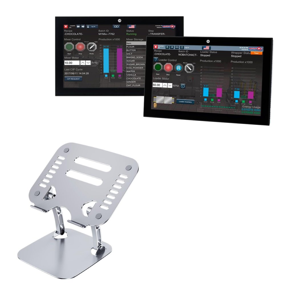 BoxWave Stand and Mount Compatible with Allen Bradley VersaView 6300P (18.5 in) [16:9 Aspect Ratio] - Executive VersaView Laptop Stand, Ergonomic Adjustable Viewing Angle Metallic Riser