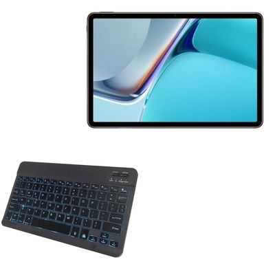 BoxWave Keyboard Compatible with Huawei MatePad 11 (10.95 in) - SlimKeys Bluetooth Keyboard - with Backlight, Portable Slim LED 7 Colors - Jet Black
