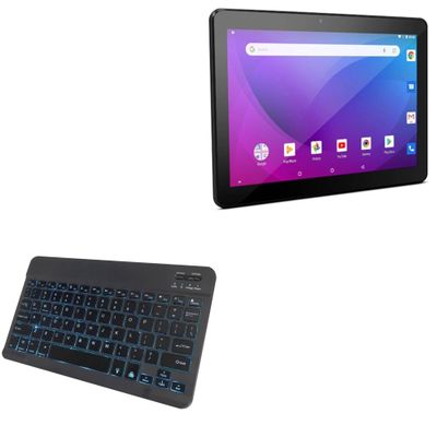BoxWave Keyboard Compatible with Allview Viva 1003G Lite - SlimKeys Bluetooth Keyboard - with Backlight, Portable Slim LED 7 Colors - Jet Black