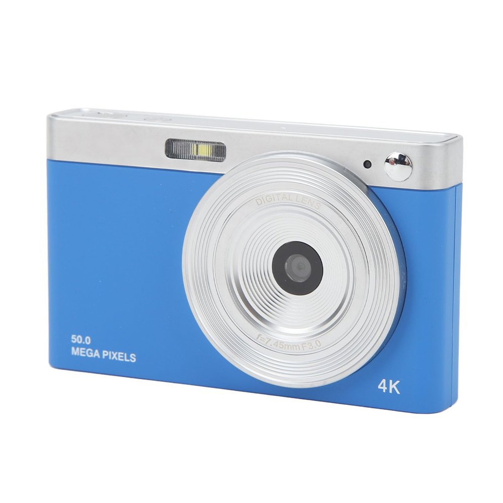 Kids Digital Camera, 2.88in Screen, 50MP Photos, 4K Video Recording, 16X Digital Zoom, Built in Fill Light, Supports 32GB Memory Card, Easy to Use (Blue)