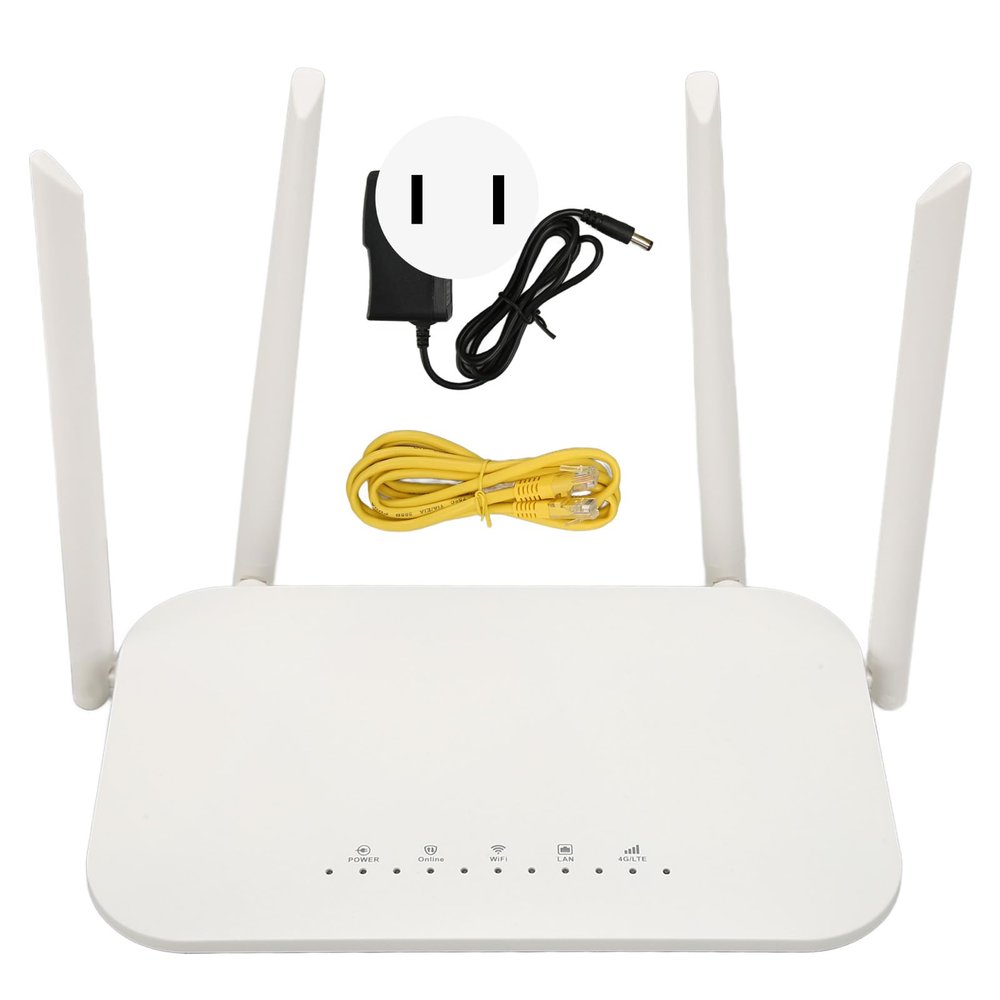 4G LTE Car WiFi Wireless Internet Router 300Mbps Cat 4 High Speed Industry CPE with SIM Card Slot and 4pcs External Antennas, Converts 4G to WiFi Hotspot (US Plug)