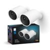 Philips Hue Secure Battery Camera 2-Pack, 1080P Resolution, Monitoring, Notifications, Seamless Integration, Rechargeable, Indoor and Outdoor, White, Free 24-Hour History view 1